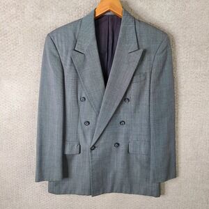 Executive Collection Jacket Mens 38R Gray Double Breasted Blazer Coat USA Made